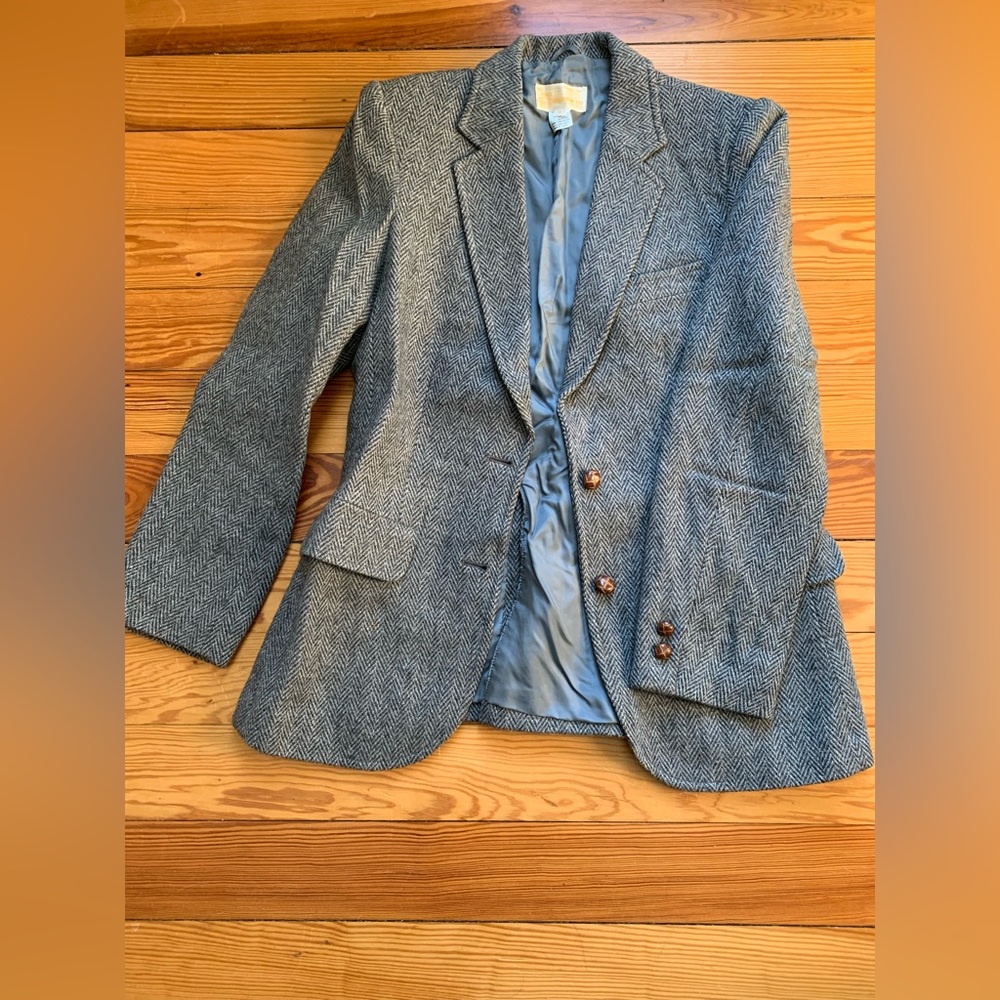 Slim fit vintage wool blazer grey size 8